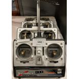 Four Sender radio control R/C series speciality model hand-held controllers (Saleroom location: