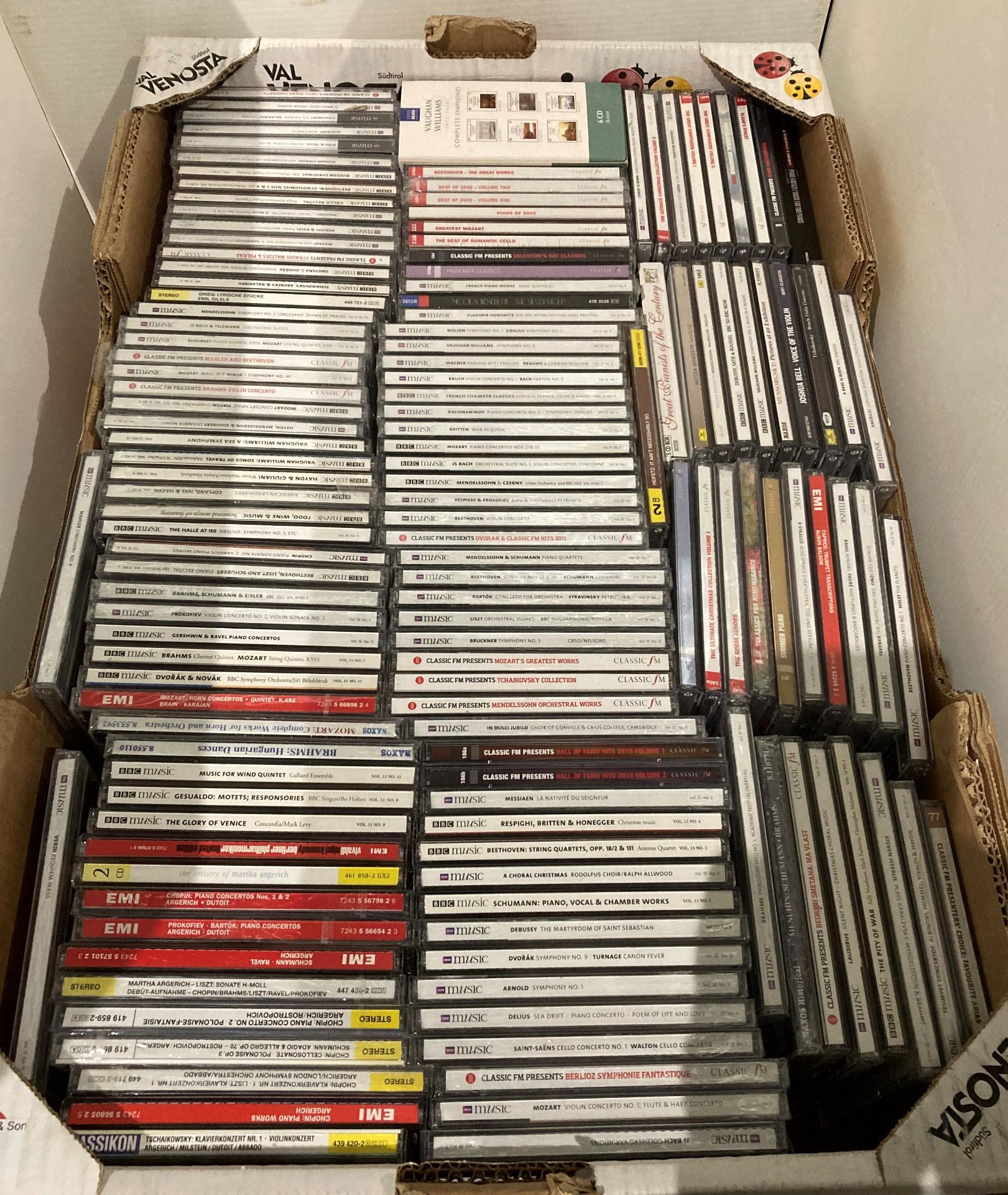 Contents to crate - approximately 140 assorted classical music CDs (mainly BBC music) including