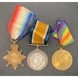 Three First World War medals - 1914-1915 Star,