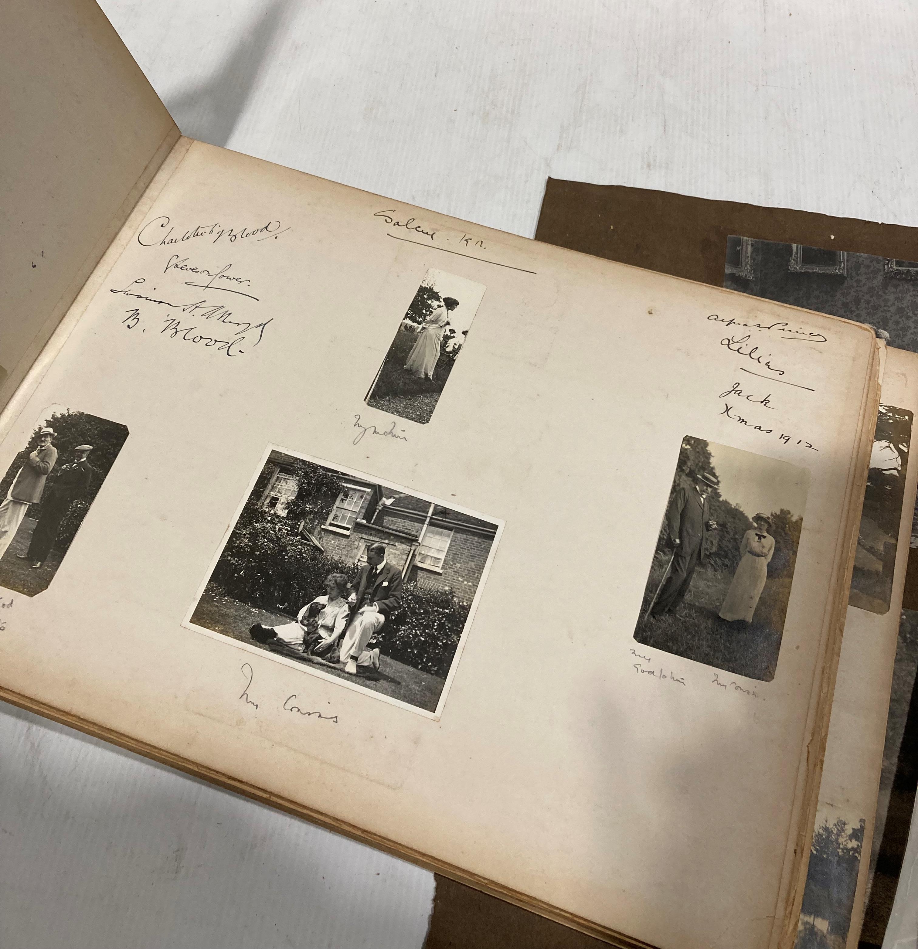 A large distressed photograph album of Naval interest with many autographs included. - Image 5 of 10