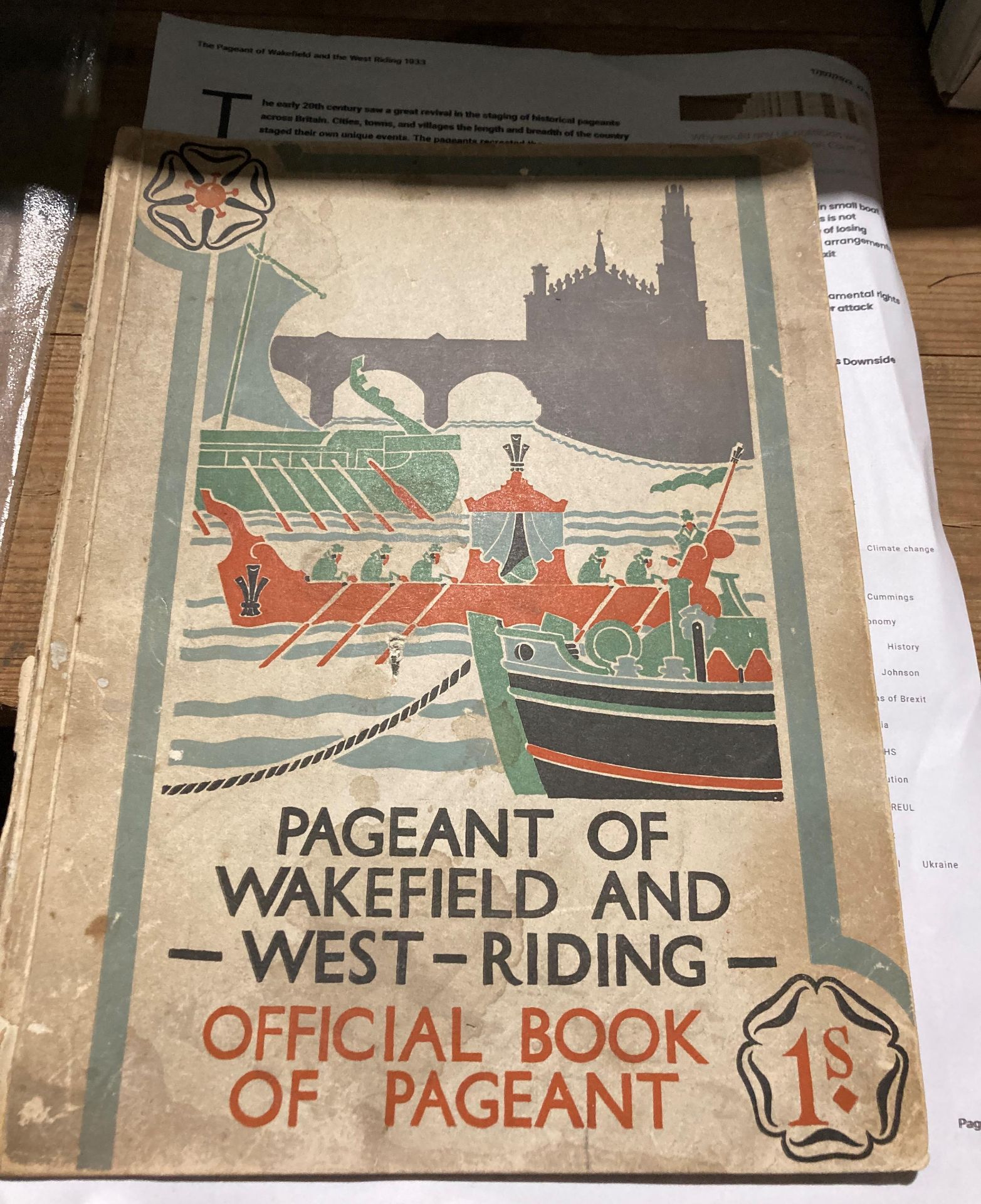 Official book of Pageant - Pageant of Wakefield and West Riding 17th to 24th June,