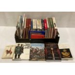 Box containing thirty books and booklets (mainly militaria themed) including two volumes of Caxton