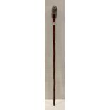 Wooden walking stick with a resin Spaniels head,