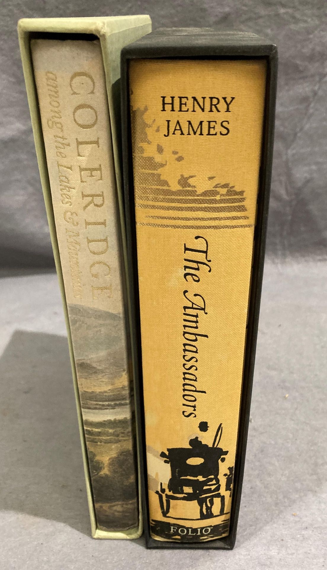 Folio Society - Two books in cases - Henry James 'The Ambassadors' and Coleridge 'Among the Lakes &