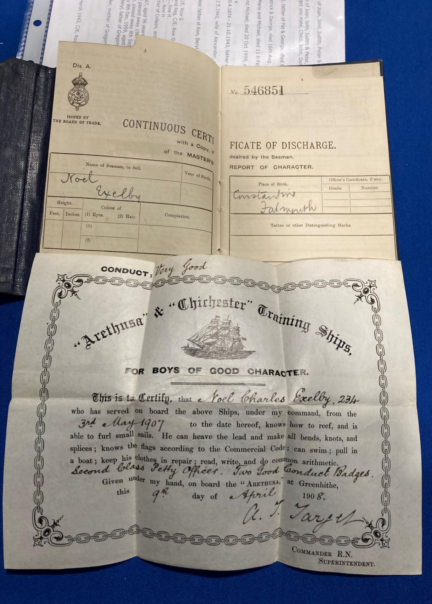 A selection of Original Merchant Navy Documents to the Following Recipients:- Noel Charles Exelby. - Image 6 of 6