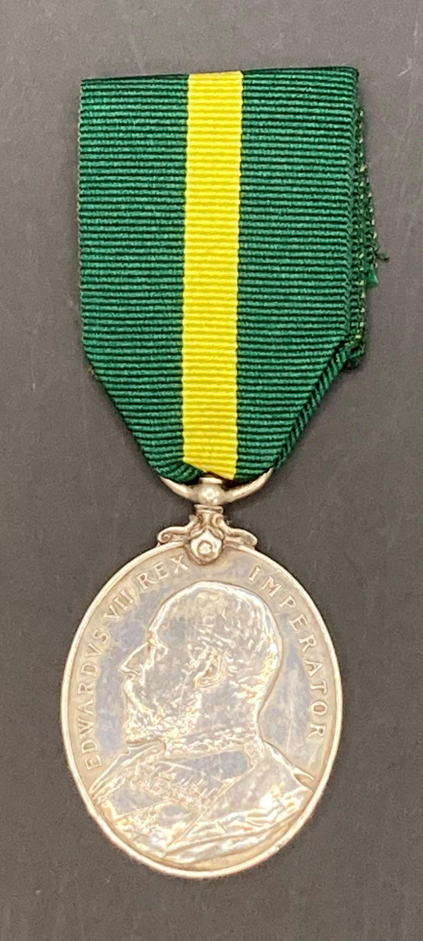 Territorial Force Efficiency Medal (Edward VII) complete with ribbon to 156 Bglr J Kershaw,