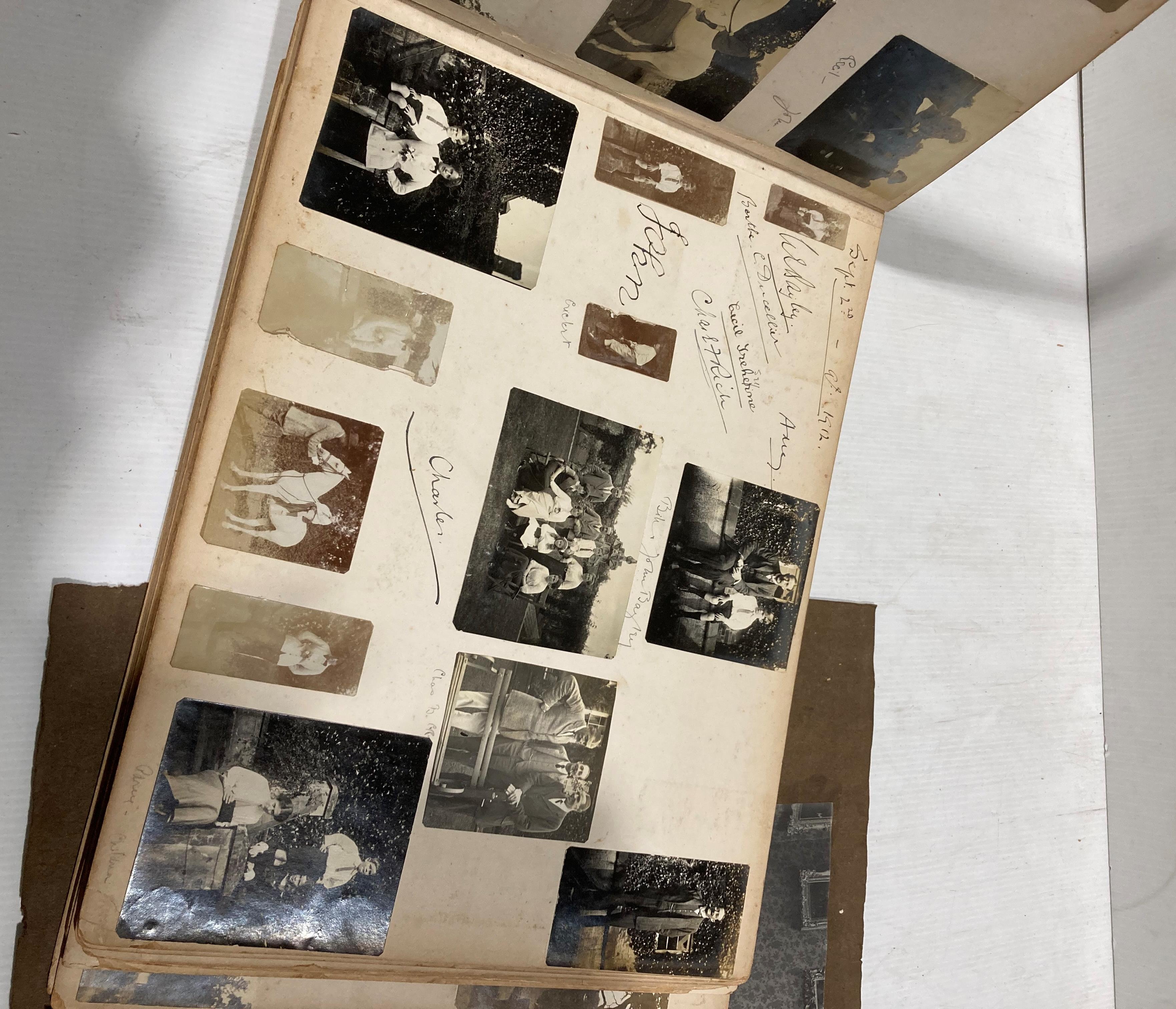 A large distressed photograph album of Naval interest with many autographs included. - Image 4 of 10