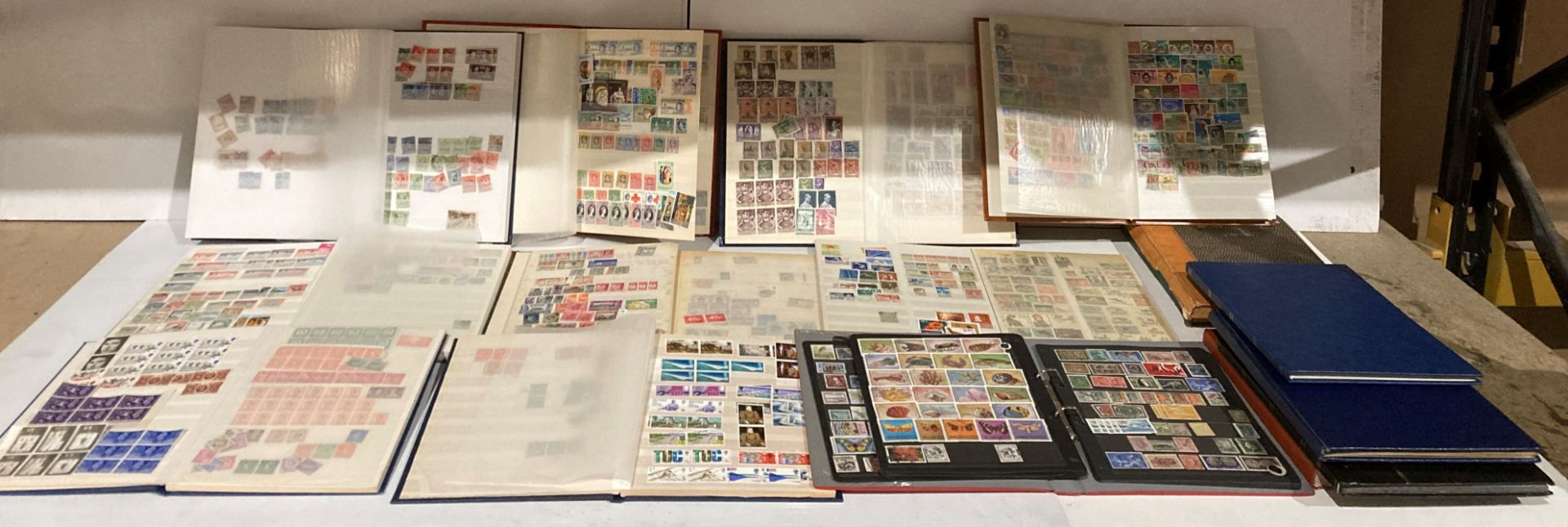 Contents to crate - sixteen stamp stock books and albums - assorted countries (Saleroom location: