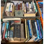 Contents to grey crate and a box - 45 books mainly maritime and naval related including two Navy