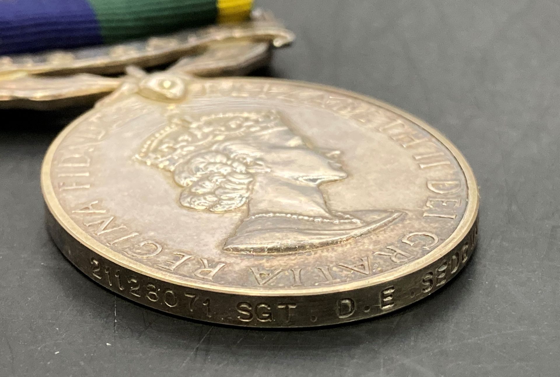 Efficiency Medal with clasp T and AVR and ribbon in box of issue to 21128071 Sgt DE Sedgman RAOC - Image 2 of 2