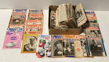 Contents to box - approximately 50 assorted Private Eye magazines dated 1989-1990 and approximately