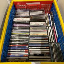 Contents to crate - approximately 100 assorted music CDs including artists - David Bowie, Abba,