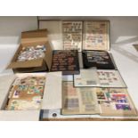 Contents to box - six assorted stamp albums/books and two boxes of mainly UK loose stamps (Saleroom