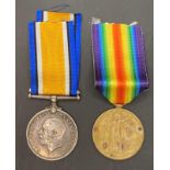 Two First World War medals - War Medal and Victory Medal both with ribbons to S-9570 Pte A