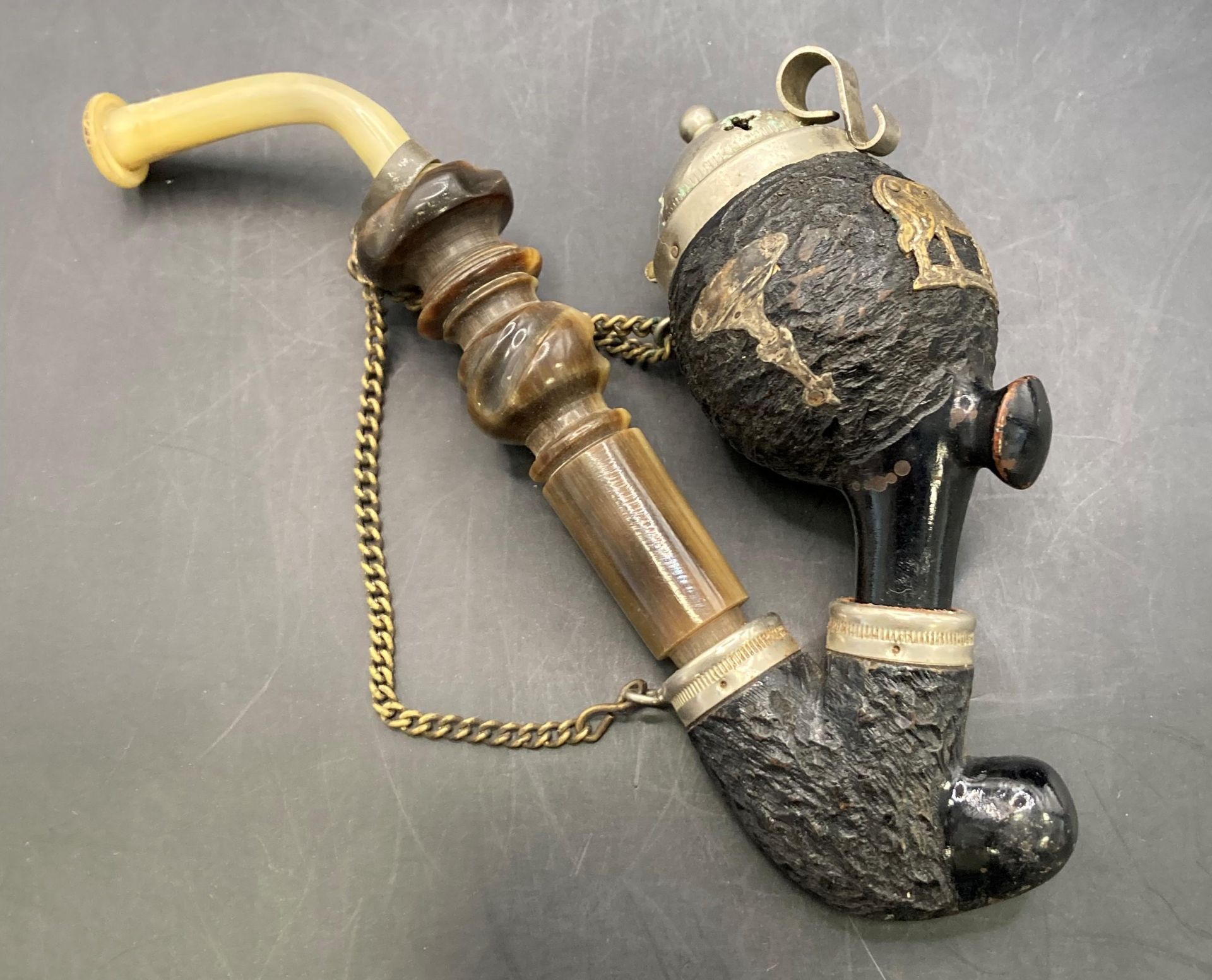 Ebonised Meerschaum pipe, - Image 2 of 6