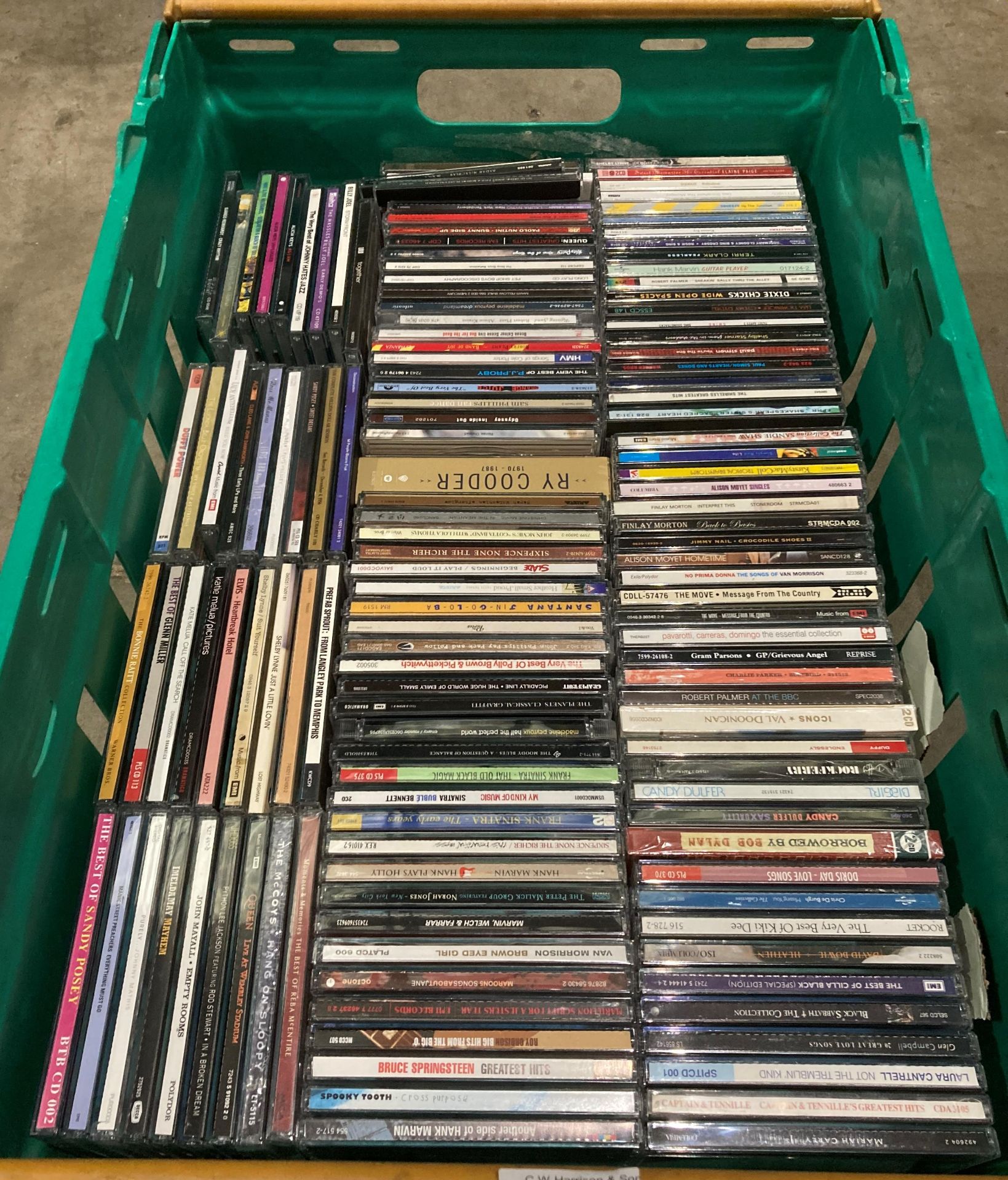 Content to crate - approximately 130 assorted music CDs including artists - Slade, Terry Clark,