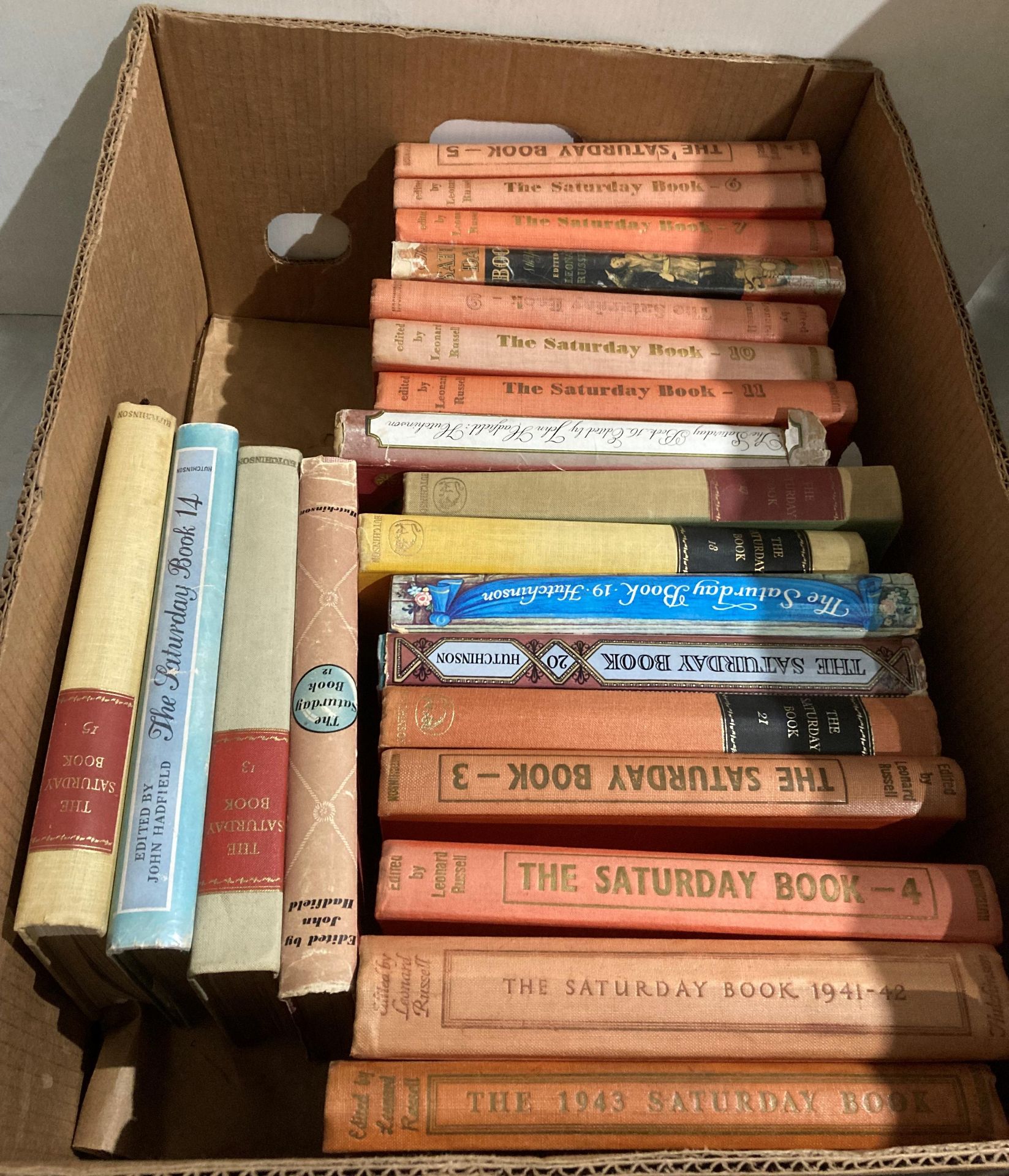 Contents to box - twenty-one assorted editions of 'The Saturday Book' edited by Leonard Russell, - Image 2 of 2