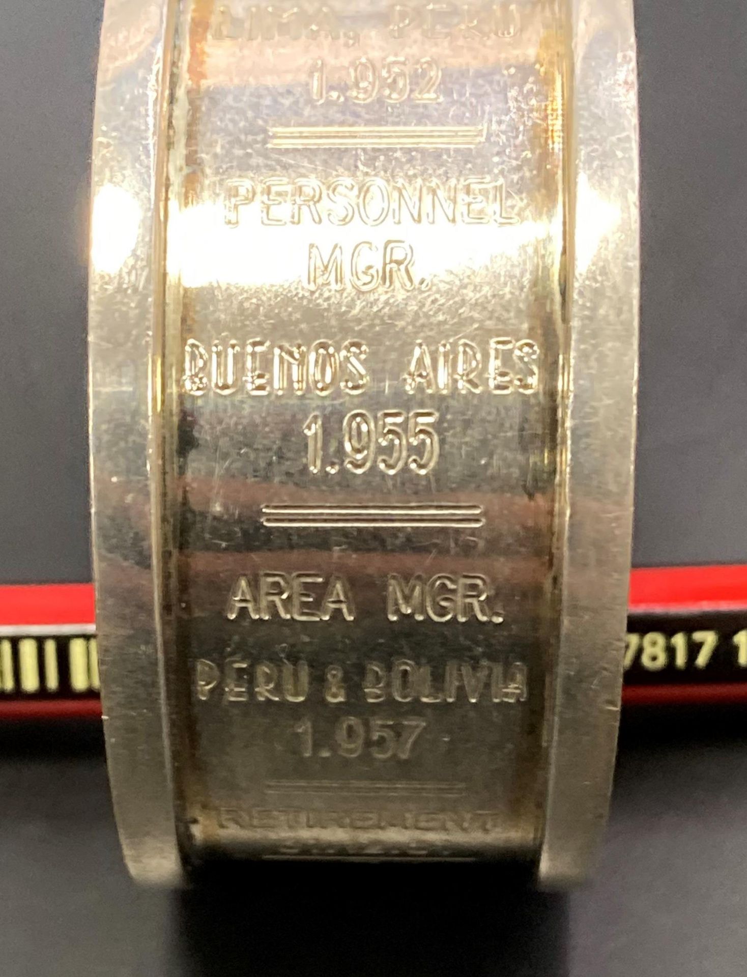 Two hallmarked silver napkin rings engraved with all postings from 1923 to retirement in 1961 and - Image 11 of 12