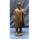 A metal statue of Lenin,