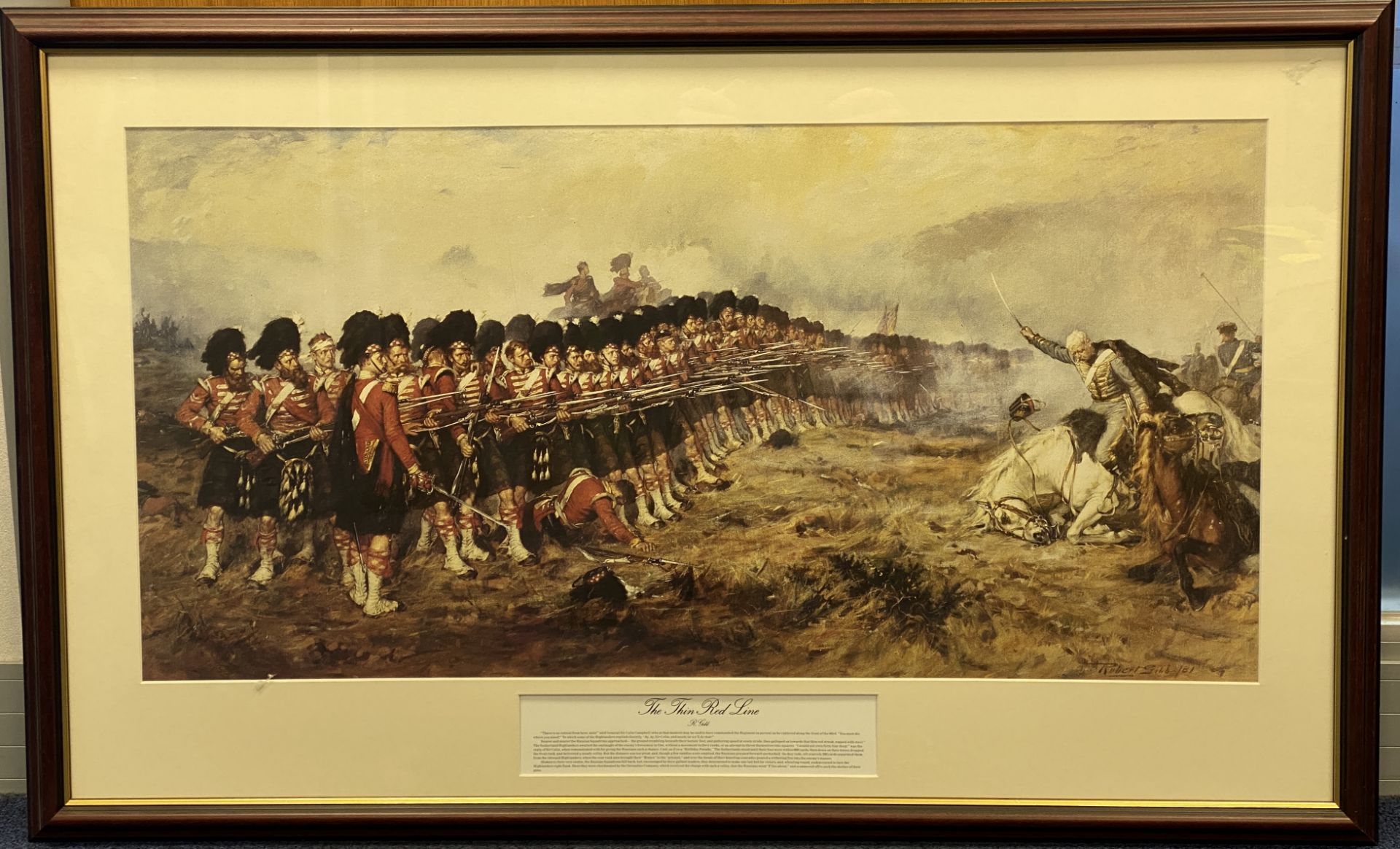 R Gibb large framed print 'The Thin Red Line' - the stand of the Sutherland Highlanders against the
