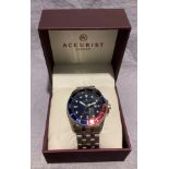 Accurist 100m 7201 watch with blue dial and rotating bezel in box (Saleroom location: S2 Rostrum