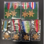 Eight Second World War Medals all with ribbons - the 1939-1945 Star, the Africa Star,