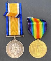 Two First World War medals - War Medal and Victory Medal complete with ribbons to 42440 Pte F Sharp