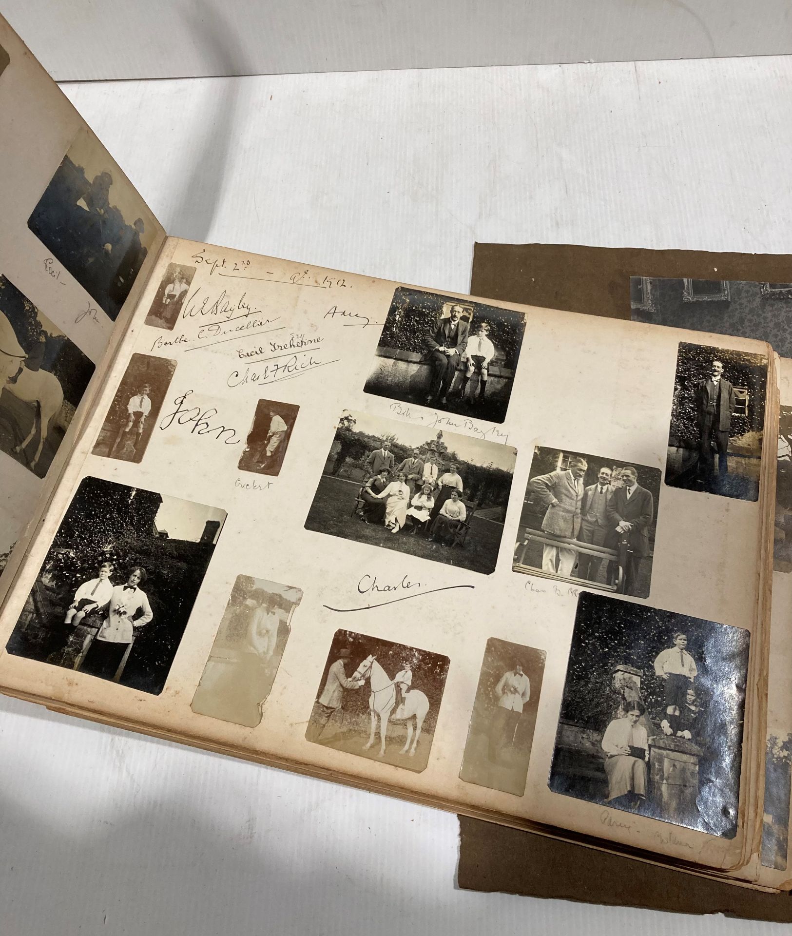 A large distressed photograph album of Naval interest with many autographs included. - Image 9 of 10