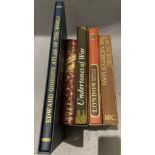 Folio Society - five assorted books (four with covers) including Edward Gibbon's 'Atlas of the