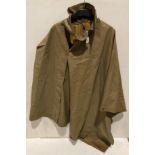 Military 1940 brown trench/waterproof cape by J Weinberg & Sons Ltd,