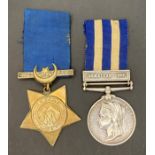Egypt 1884 Medal with clasp Gemaizah 1888 and ribbon and an undated Khedives Star Egypt with ribbon