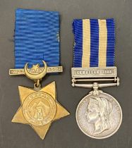 Egypt 1884 Medal with clasp Gemaizah 1888 and ribbon and an undated Khedives Star Egypt with ribbon