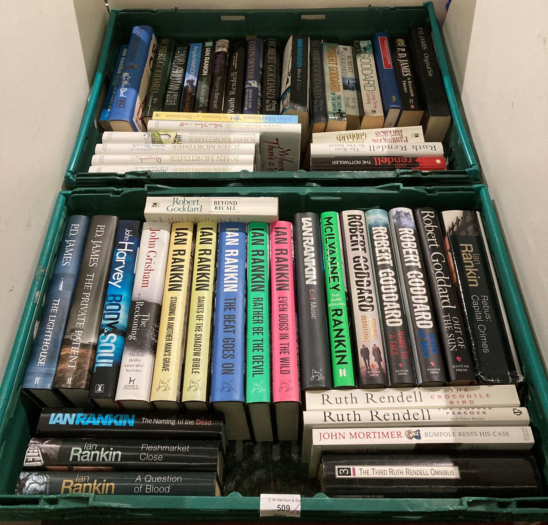 Contents to two crates - approximately fifty assorted books mainly hardback including thirteen by