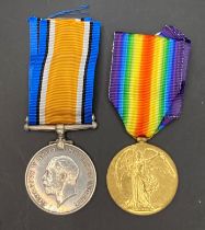 Two First World War medals - War Medal and Victory Medal complete with ribbons to 6-4468 Pte J