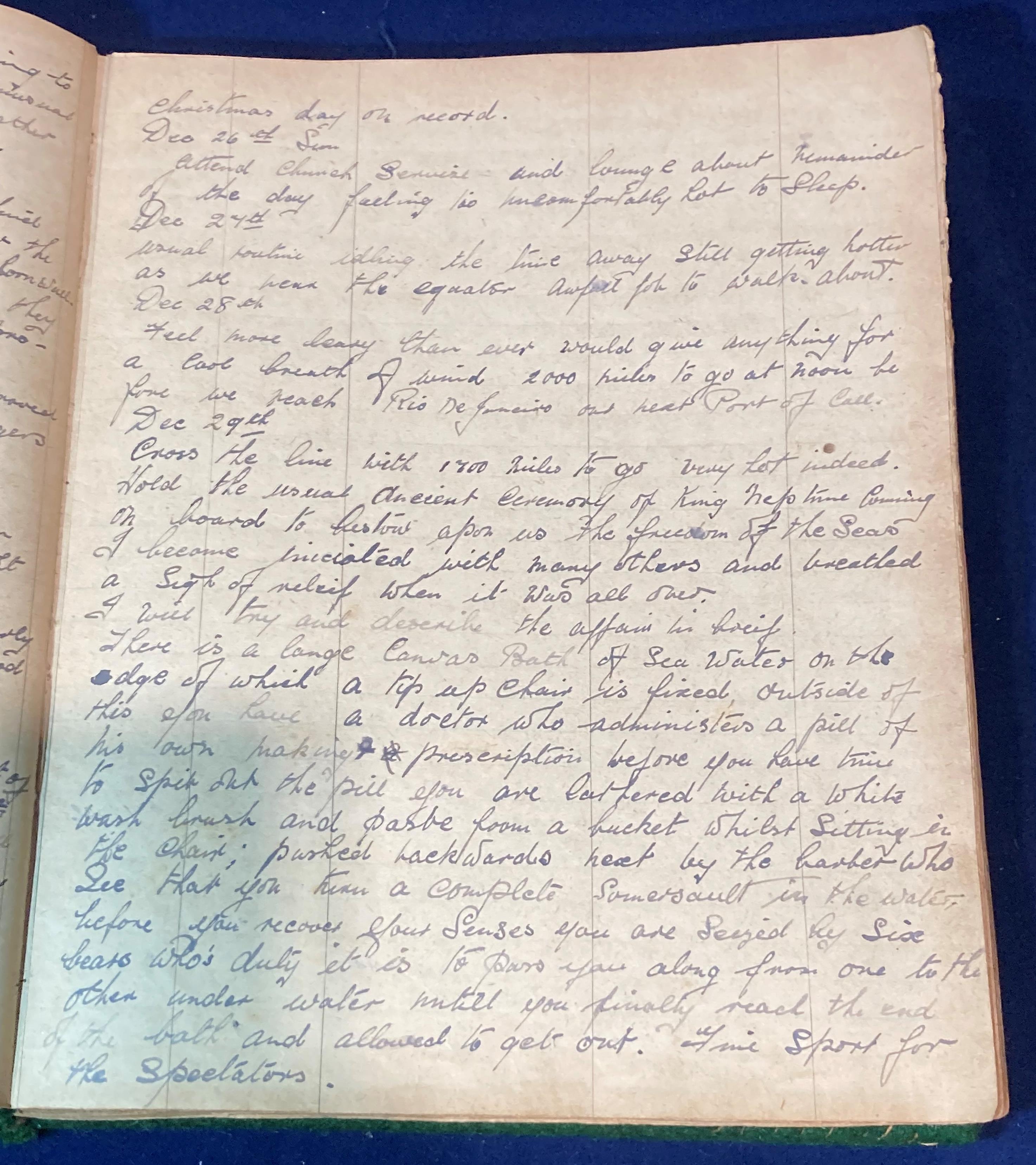 Maritime Ephemera - Seaman's Diary and related printed items - handwritten diary/log of Ernest - Image 7 of 8