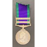 General Service Medal with clasps Borneo & Malay Peninsula to 23908131 Gdsm PC Kirkbride SG (small