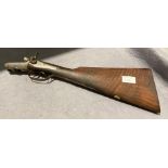 Wood shotgun stock (50cm long) inscribed 'George Palmer' (Saleroom location: S2 blue/orange rack)