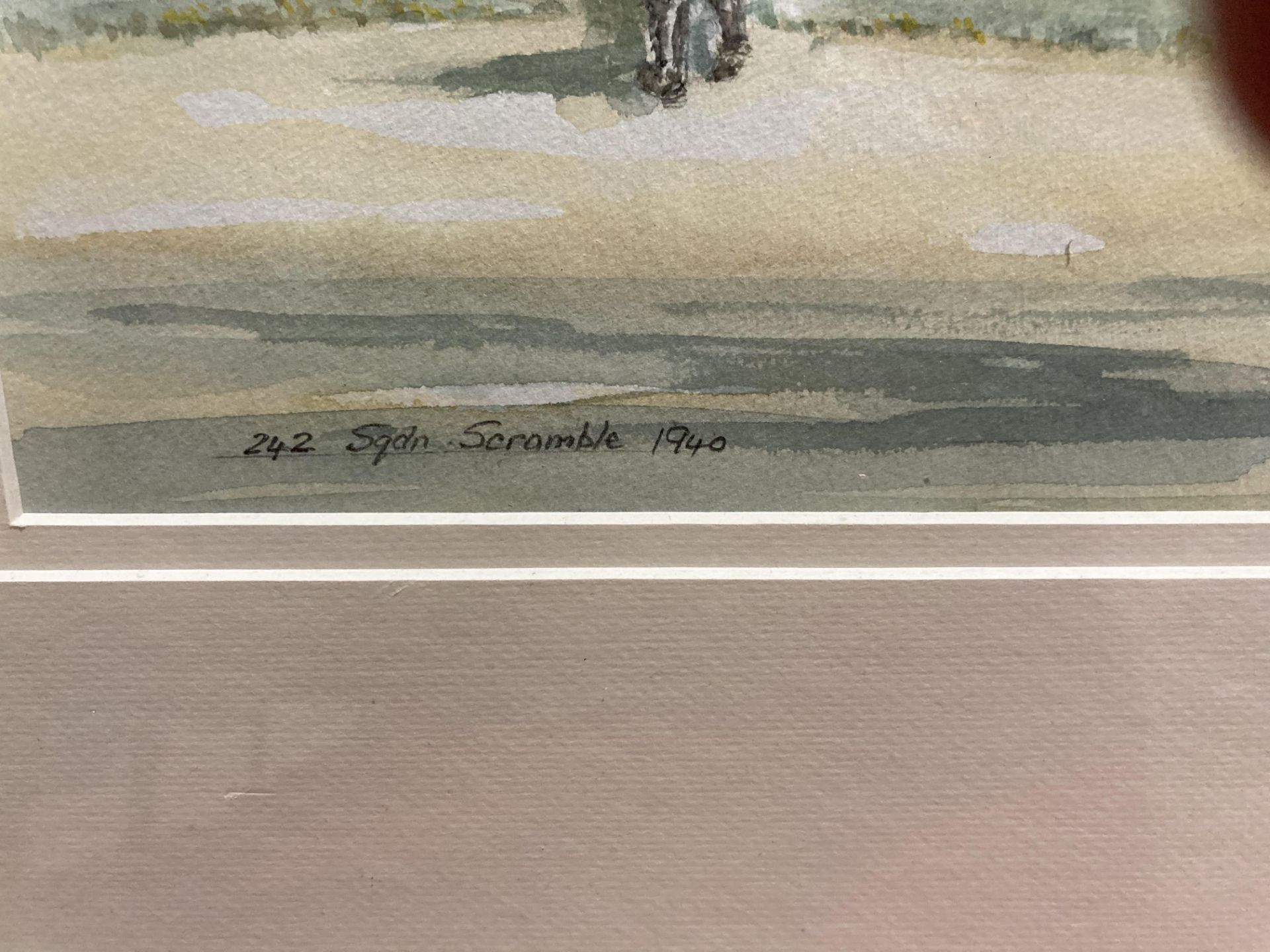 Gordon Hurley framed watercolour '242 Sqdn. - Image 2 of 3