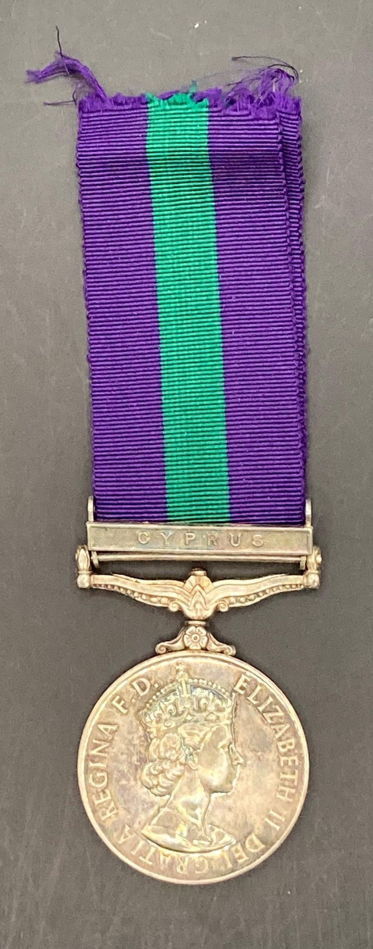 General Service Medal with Cyprus clasp and ribbon to 5044195 AC2 TJ Andrews RAF(Saleroom location:
