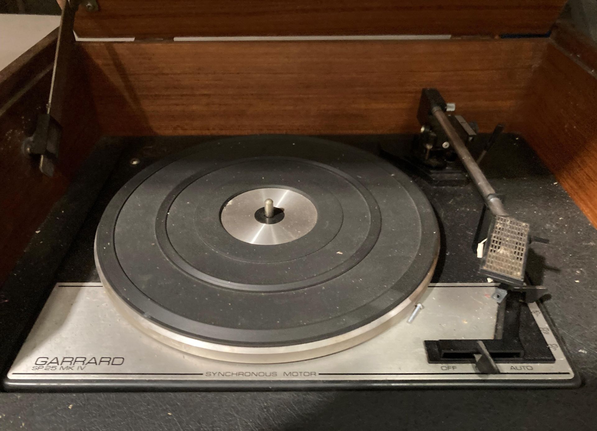 A Dynatron stereo radio with Garrard SP25 Mk IV record deck (flex cut off, - Image 2 of 2