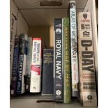 Contents to box - nine books and mainly relating to World War II including a box set 70th