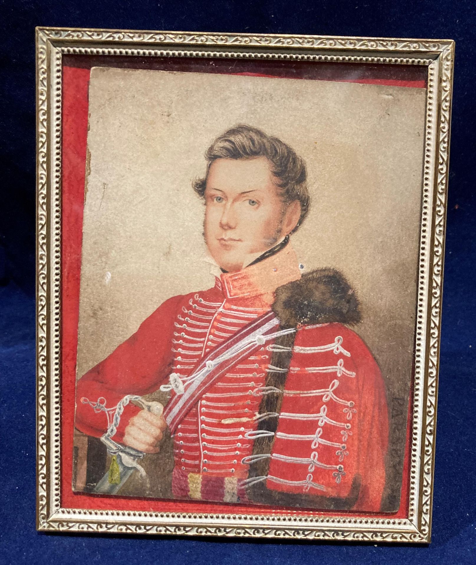 Arthur Pursey circa 1820 a miniature portrait of an officer of the Hussars 12 x 9cm Arthur Pursey - Image 2 of 3