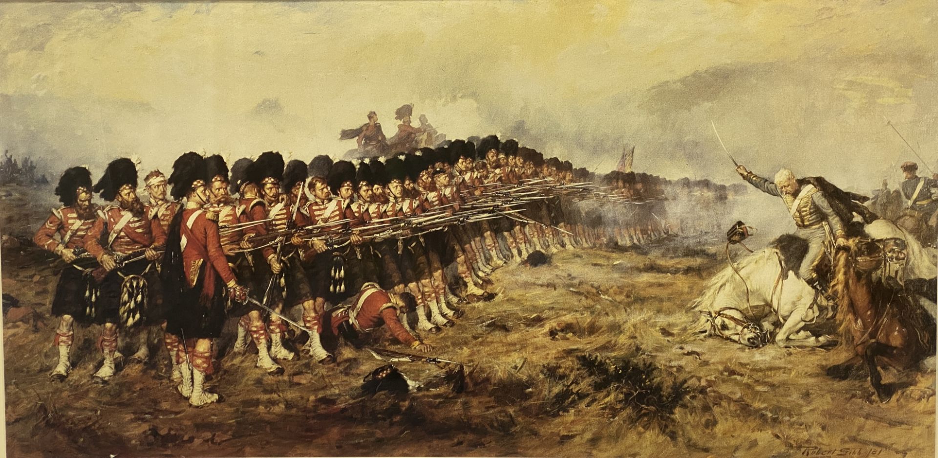 R Gibb large framed print 'The Thin Red Line' - the stand of the Sutherland Highlanders against the - Image 2 of 4
