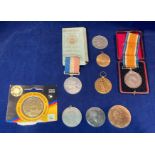 A 1914-1918 British War Medal to 64767 Pte H Wright Durh L I complete with ribbon,