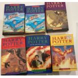 JK Rowling - six Harry Potter books including two copies of 'The Chamber of Secrets' hardback with