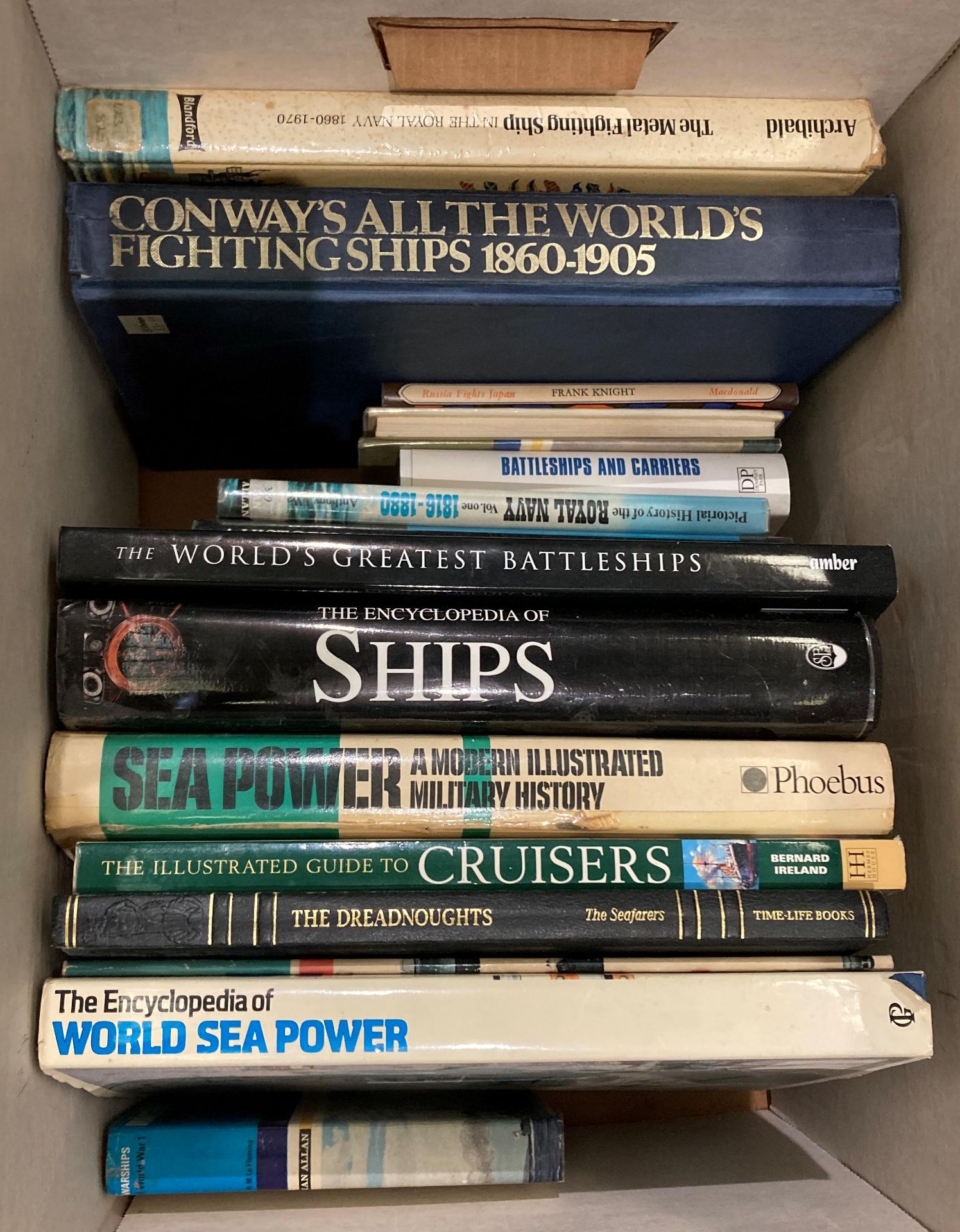 Contents to three boxes - approximately 38 assorted books on battleships, railways, locomotives, - Image 4 of 4
