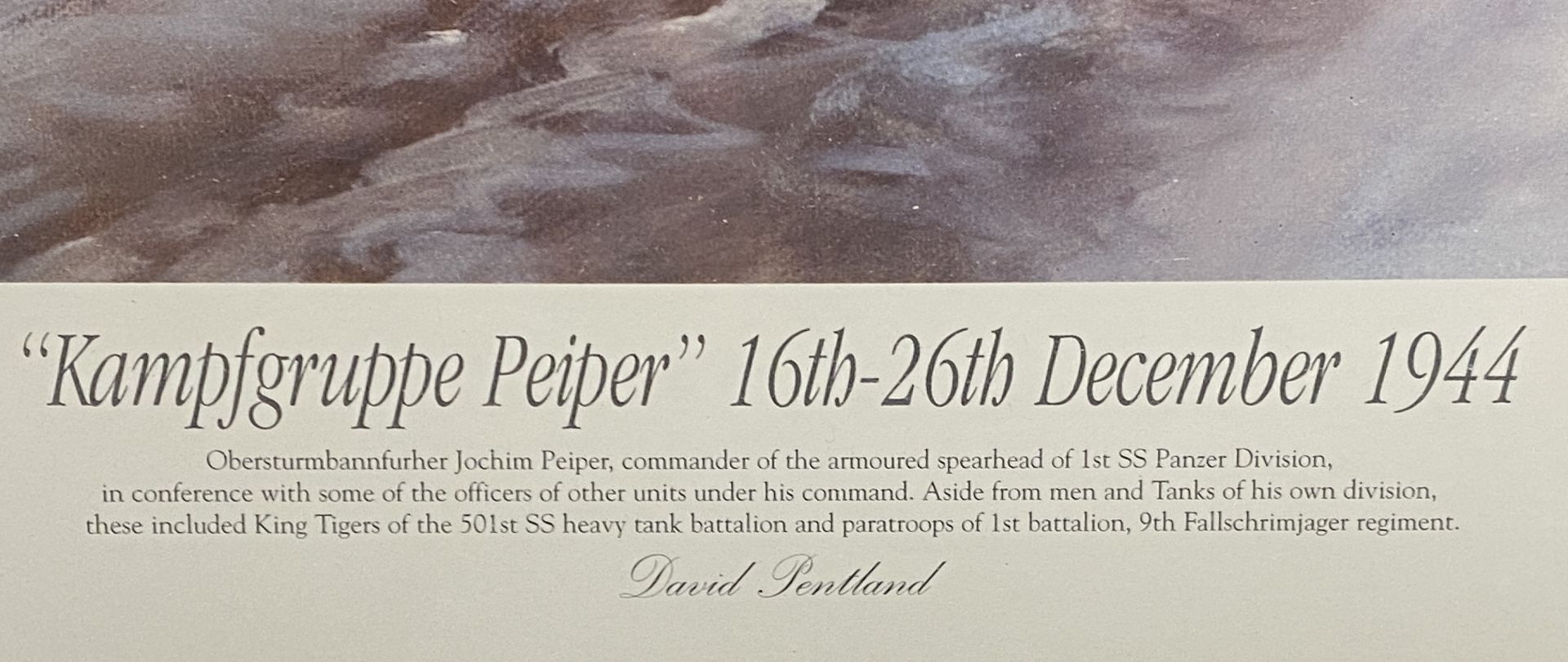 D Pentland '99 Kampfgruppes Reiper' 16th-26th December 1944 framed Limited Edition print, - Image 4 of 6