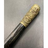 A West Yorkshire Regiment Leeds Rifles South Africa 1900-1902 ebonised swagger stick with brass top