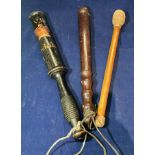 A Victorian era policeman's truncheon marked VR Eccleshill (possible link to lot 37R), 38cm long,
