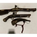 Three replica military items including Spanish Independence War Flintlock Blunderbuss,